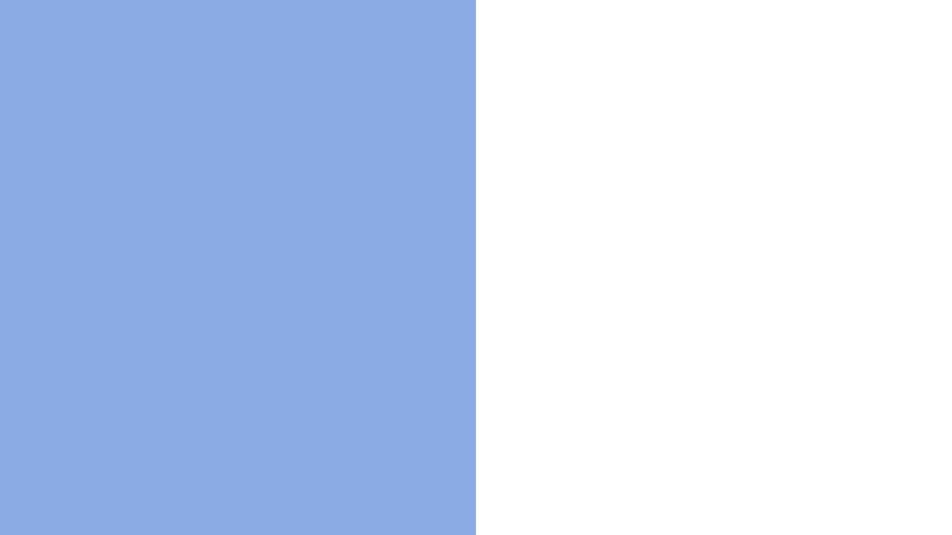 کدهای هگز: بیبی آبی #8AAAE5، سفید #FFFFFF